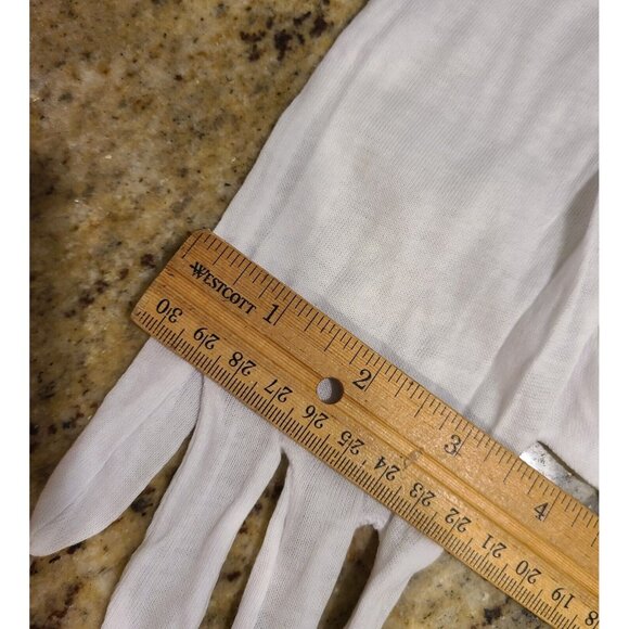 New! Mens L Womens XXL White Cotton 14" Long Gloves Inspector Costume - Picture 11 of 15
